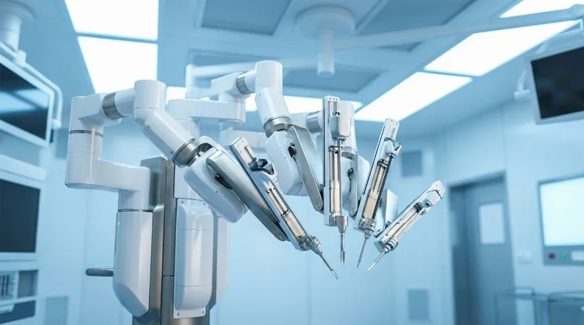 Napredna kirurška robotska roka v operacijski dvorani